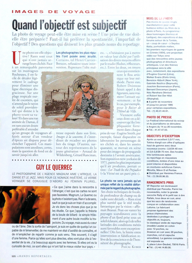 Guy Le Querrec par Pascal Kober, Grands Reportages n° 153, octobre 1994